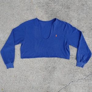 POLO LONG SLEEVE CROP TOP